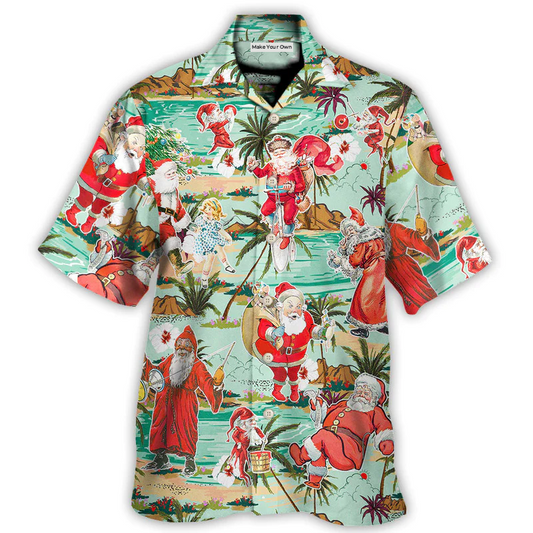Hawaiian Shirt / Adults / S Christmas Santa Vacation Beach Joyful - Hawaiian Shirt - Reefox