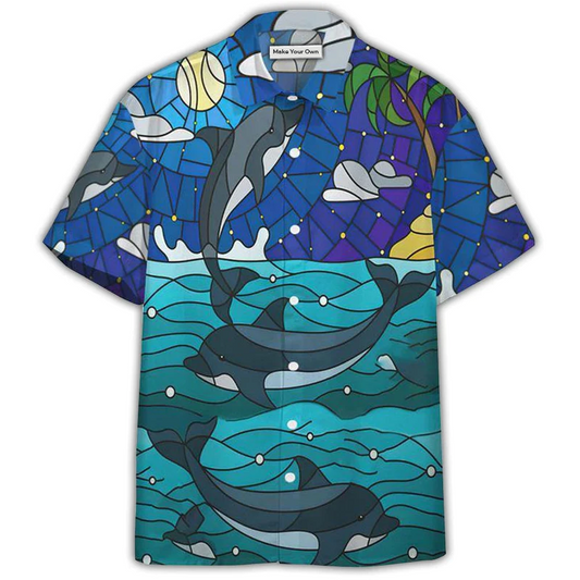 Hawaiian Shirt / Adults / S Dolphin Ocean Biology Into The Sea - Hawaiian Shirt - Reefox