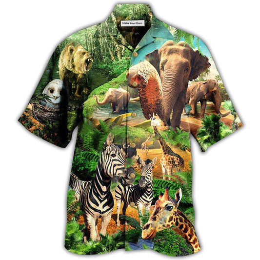 Hawaiian Shirt / Adults / S Animals Love And Conserve Our Wildlife and Diversity - Hawaiian Shirt - Reefox