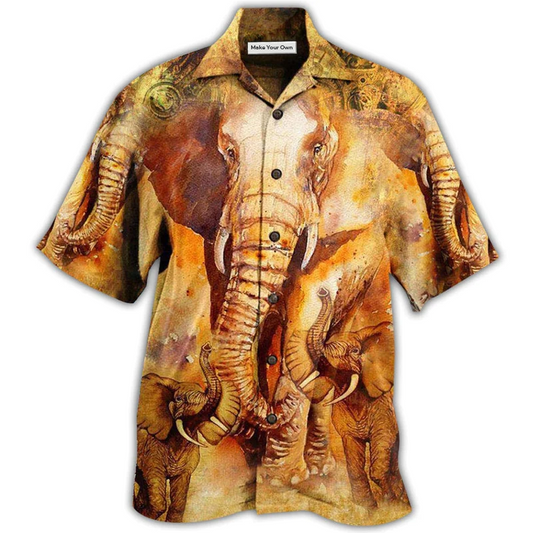 Hawaiian Shirt / Adults / S Elephant Born To Be The Biggest - Hawaiian Shirt - Reefox
