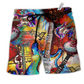 Beach Short / Adults / S Music Guitar Go Where - Beach Short Reefox - Owls Matrix LTD