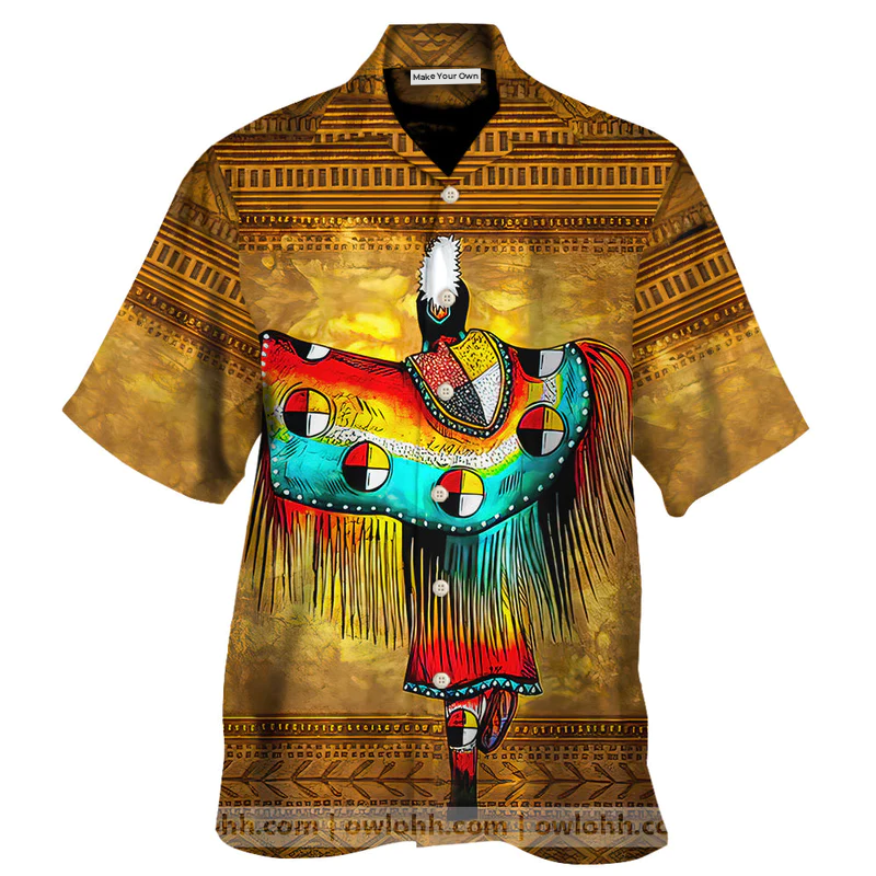 Native Cool Style Love Peace Brown - Hawaiian Shirt