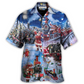 Hawaiian Shirt / Adults / S Train Christmas Santa And Train Happiness - Hawaiian Shirt - Reefox