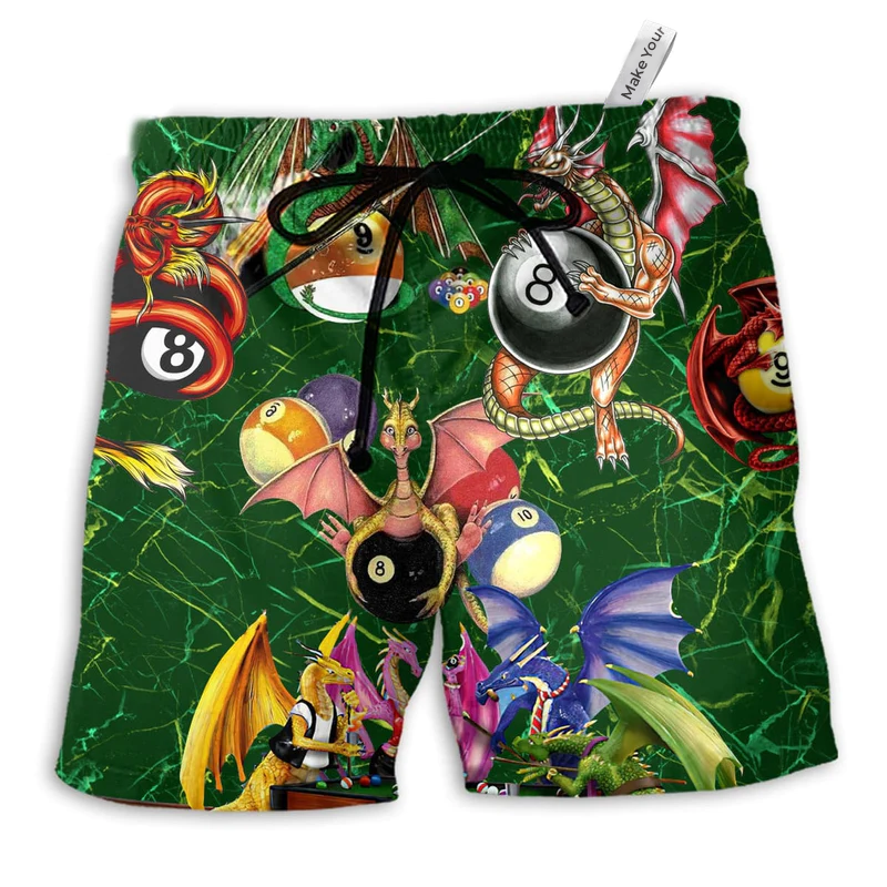 Beach Short / Adults / S Dragon Billiard Love Life Green - Beach Short Reefox - Owls Matrix LTD