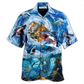 Hawaiian Shirt / Adults / S Shark Treasure Blue Ocean - Hawaiian Shirt - Reefox