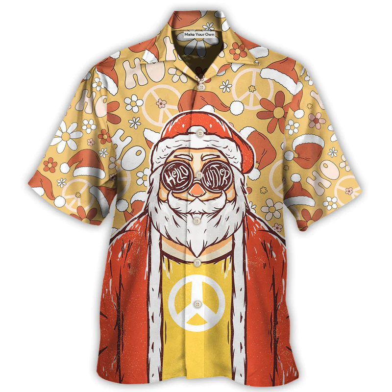 Hawaiian Shirt / Adults / S Christmas Santa Cutie Hippie Groovy - Hawaiian Shirt - Reefox