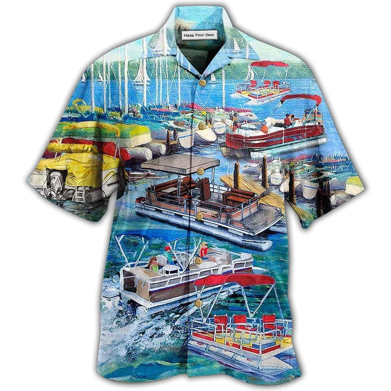 Hawaiian Shirt / Adults / S Pontoon Captain Life Style - Hawaiian Shirt - Reefox