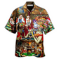 Hawaiian Shirt / Adults / S Poker Gambling Santa And Friends Play Poker Style - Hawaiian Shirt - Reefox