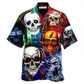 Hawaiian Shirt / Adults / S Skull Guitar Lets Get High - Hawaiian Shirt - Reefox