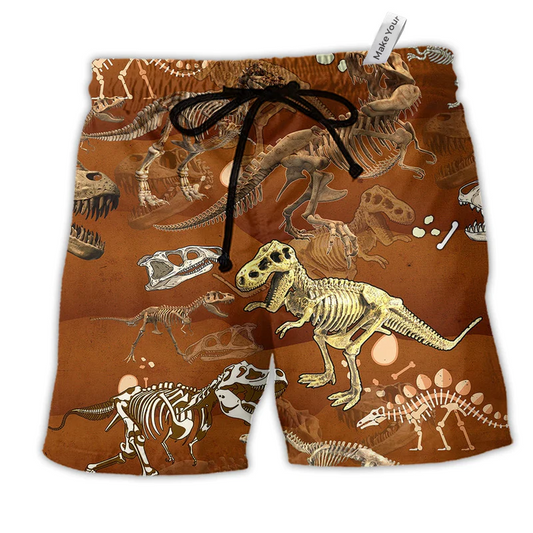 Beach Short / Adults / S Dinosaur T-Rex Skull - Beach Short Reefox - Owls Matrix LTD
