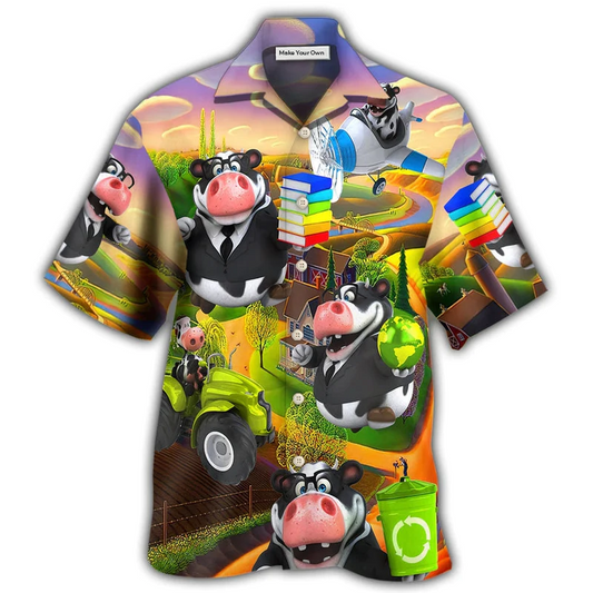 Hawaiian Shirt / Adults / S Cow Agricultural Teacher - Hawaiian Shirt - Reefox