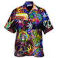 Hippie Alien Peace The Colorful Of Life Amazing Neon Style - Hawaiian Shirt - Reefox