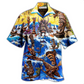Hawaiian Shirt / Adults / S Tiki Happy Surfing Day With Tiki Bar - Hawaiian Shirt - Reefox