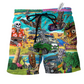 Beach Short / Adults / S Tiki And Skull Love Summer - Beach Short Reefox - Owls Matrix LTD