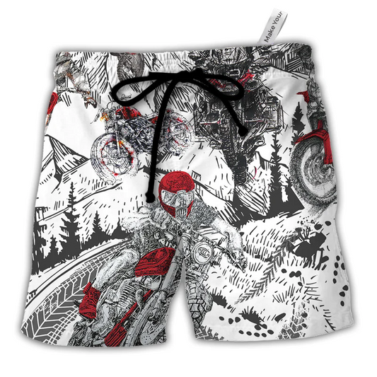 Motorcycle What Is Life I'm So Happy - Beach Short Reefox - Owls Matrix LTD