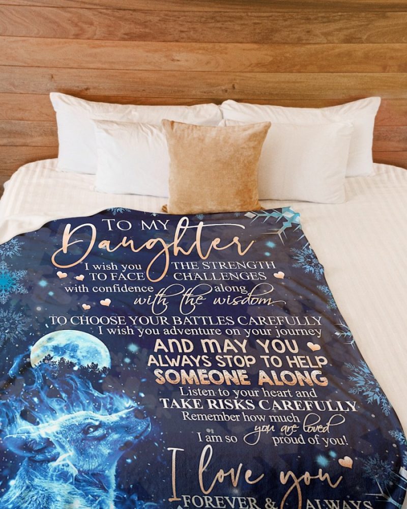 Wolf To My Daughter Flannel Blanket For Soft Bed Couch And Home Comfort