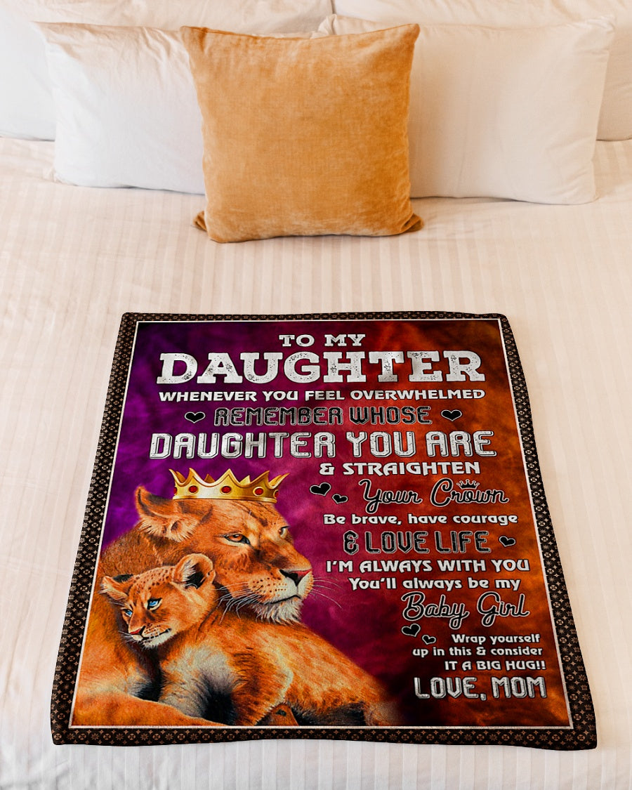 Lion I'm Always With You Daughter Gift Flannel Blanket For Relaxing At Home And Travel