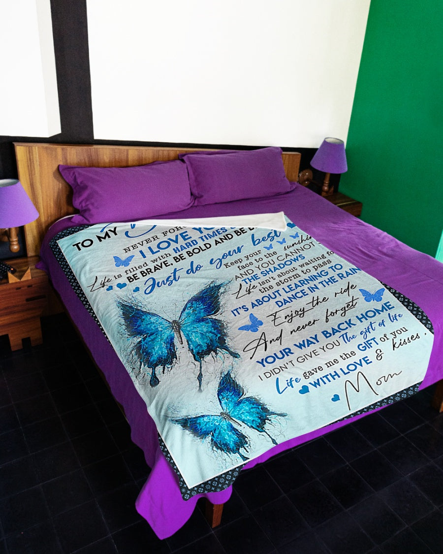 Butterfly To My Daughter Never Forget That I Love You Flannel Blanket For Bed Sofa And Reading Nook Decor