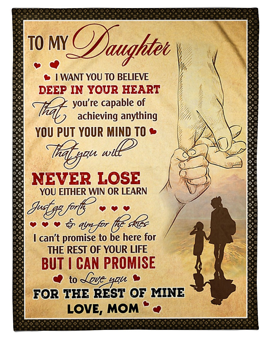 Family Deep In Your Heart Daughter Gift 50 x 60 Inch Flannel Blanket For Soft Bed Couch And Home Comfort
