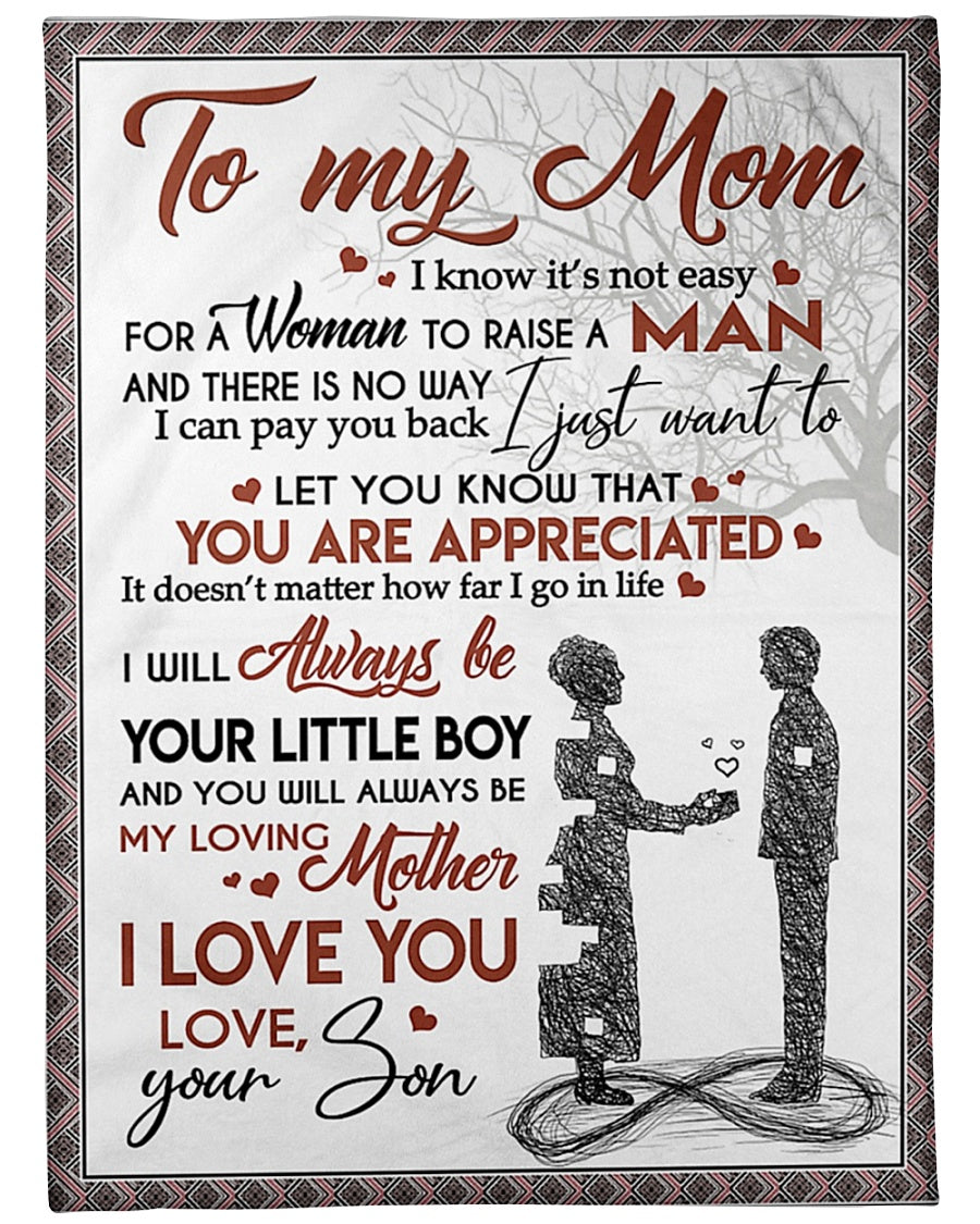 Family Endless Love My Loving Mother Flannel Blanket For Bed Sofa And Reading Nook Decor