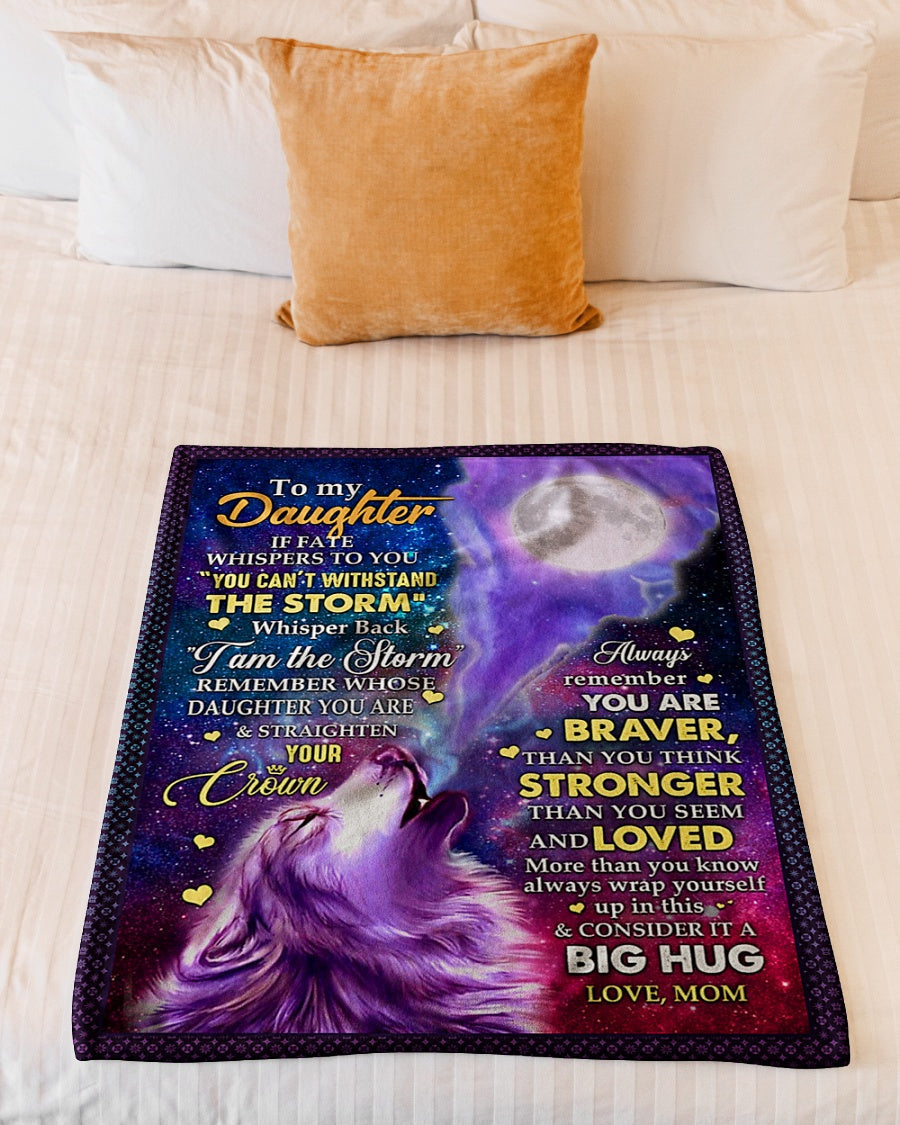 Wolf Consider Big Hug Daughter Gift Flannel Blanket For Relaxing At Home And Travel