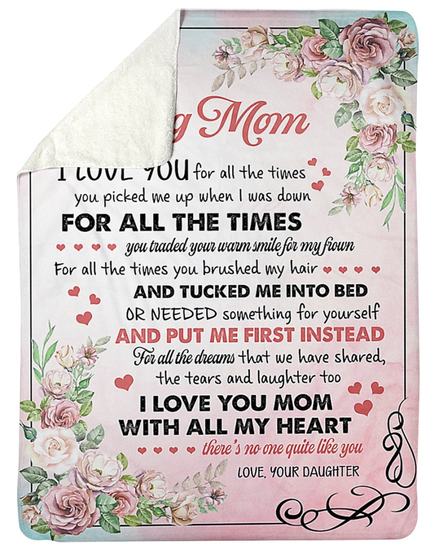 Family To My Mom Flannel Blanket For Soft Bed Couch And Home Comfort