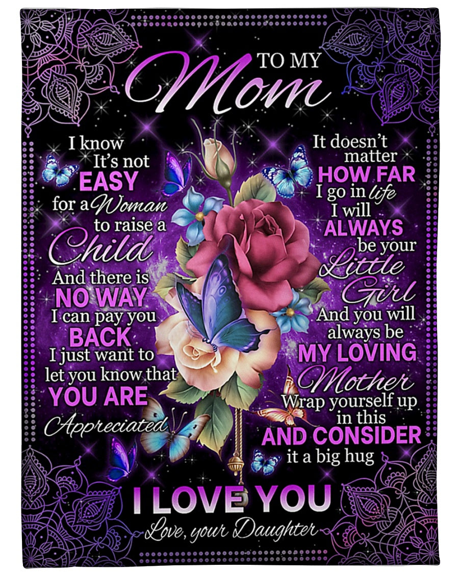 Rose Lifelong Mother Love Flannel Blanket For Bed Sofa And Reading Nook Decor
