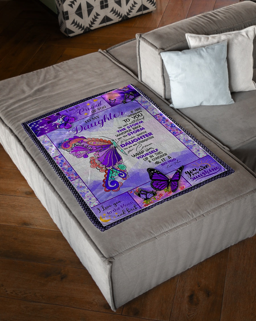 Butterfly If Fate Whispers To You Mom To Daughter Flannel Blanket For Relaxing At Home And Travel