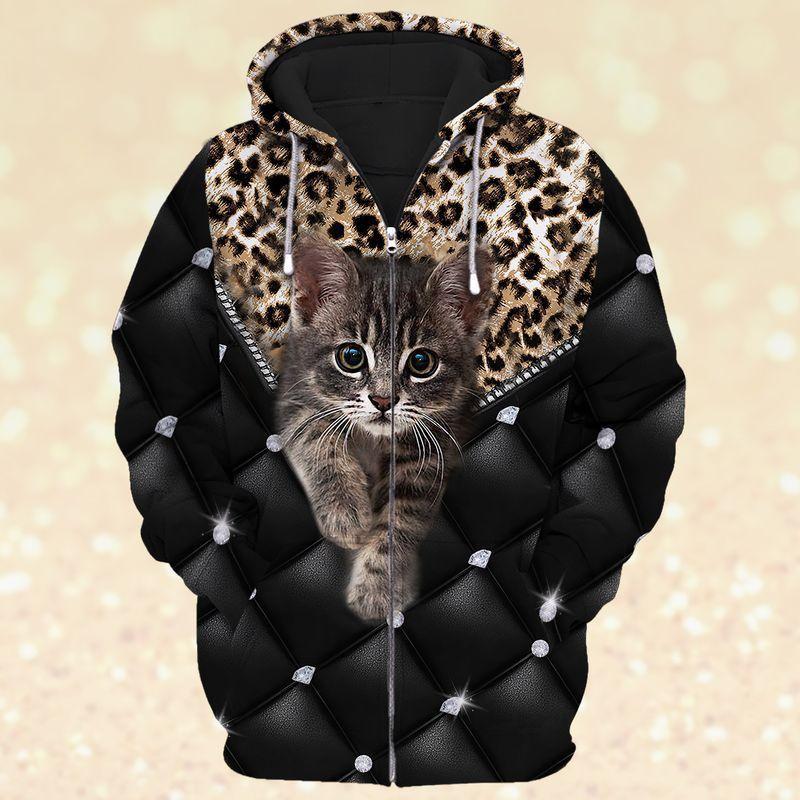 Cat lover black style - Hoodie - HOOD01FTN210921 - Owls Matrix LTD