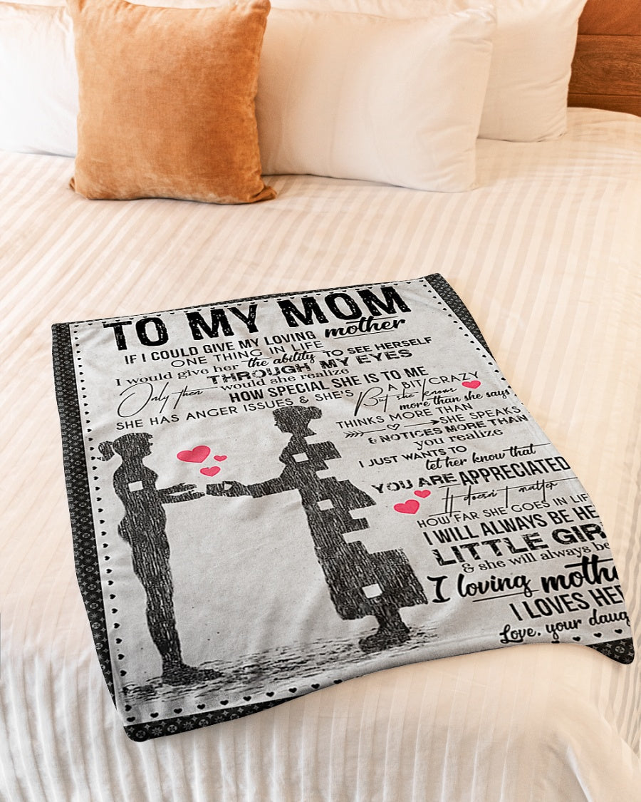 Family I Will Always Be Her Little Girl Mother Flannel Blanket For Living Room And Bedroom Styling