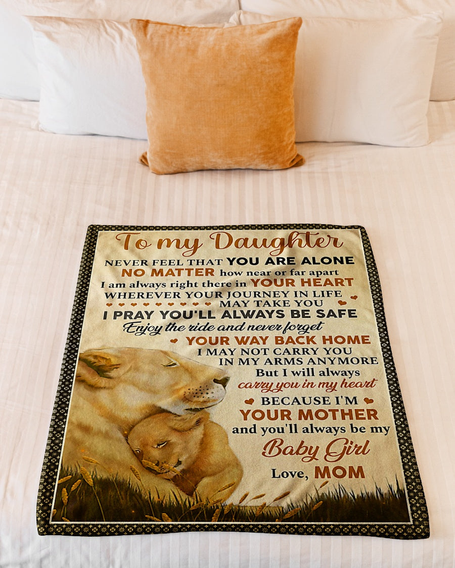 Lion Comforting Home Message Daughter Gift Flannel Blanket For Relaxing At Home And Travel