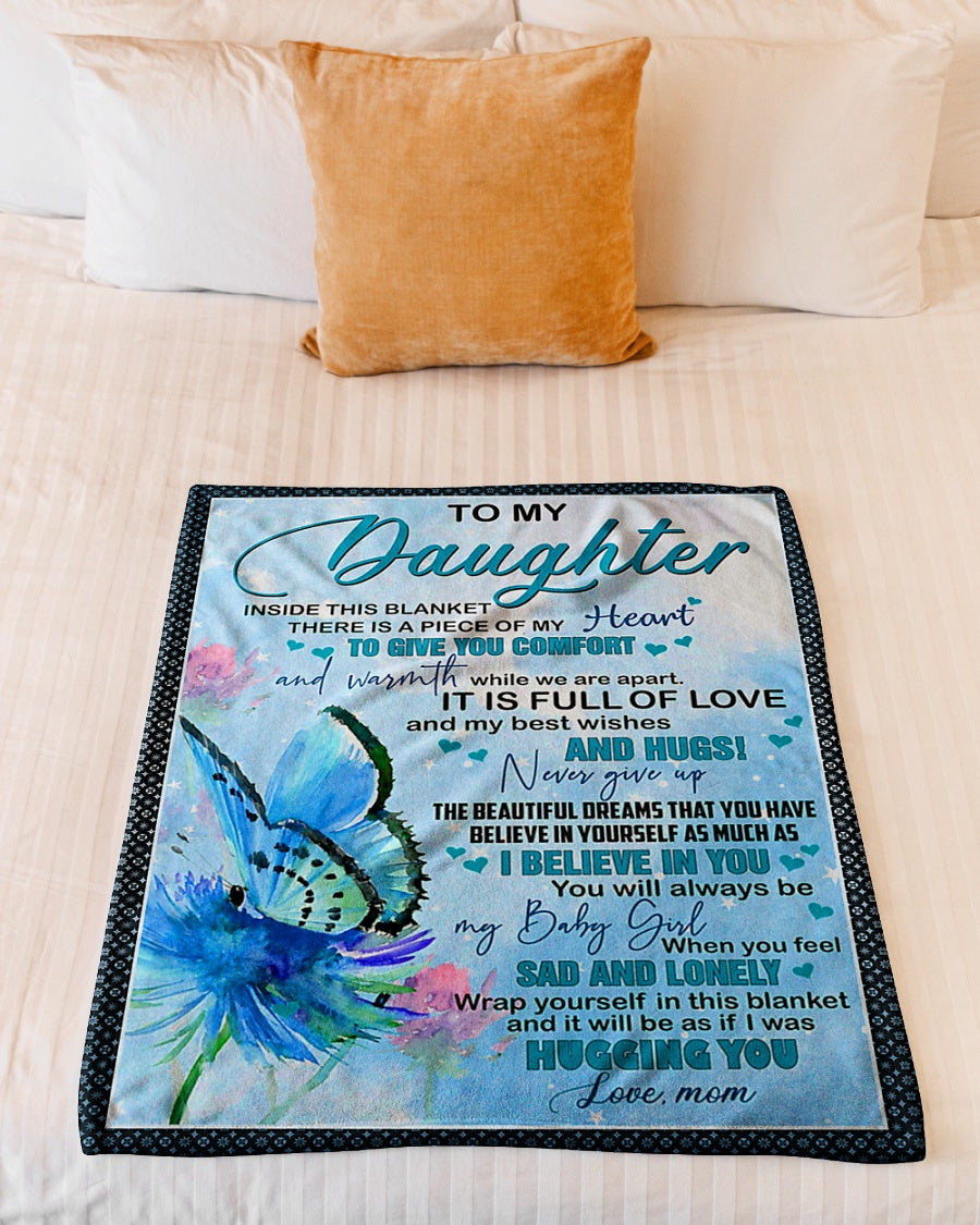 Butterfly Mom To Daughter Love Gift Flannel Blanket For Relaxing At Home And Travel