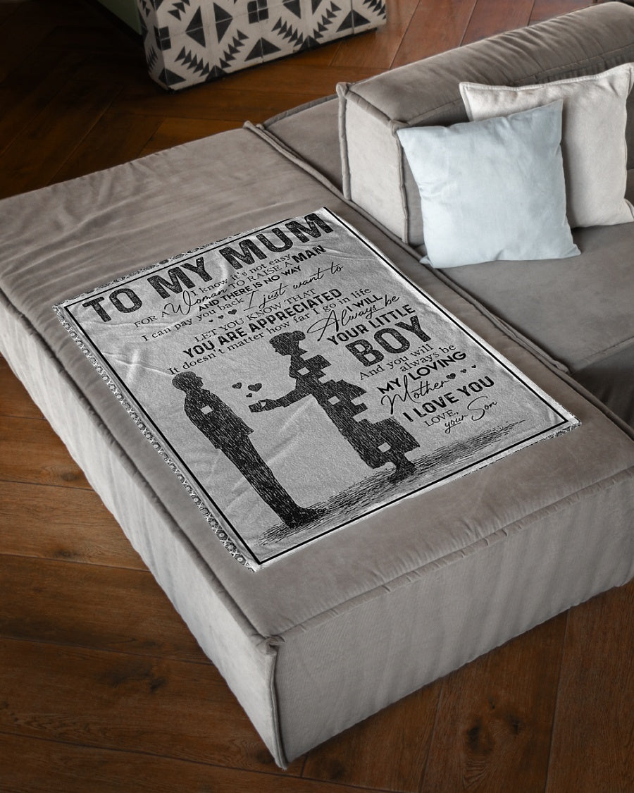 Family Beloved Mother Message Flannel Blanket For Living Room And Bedroom Styling