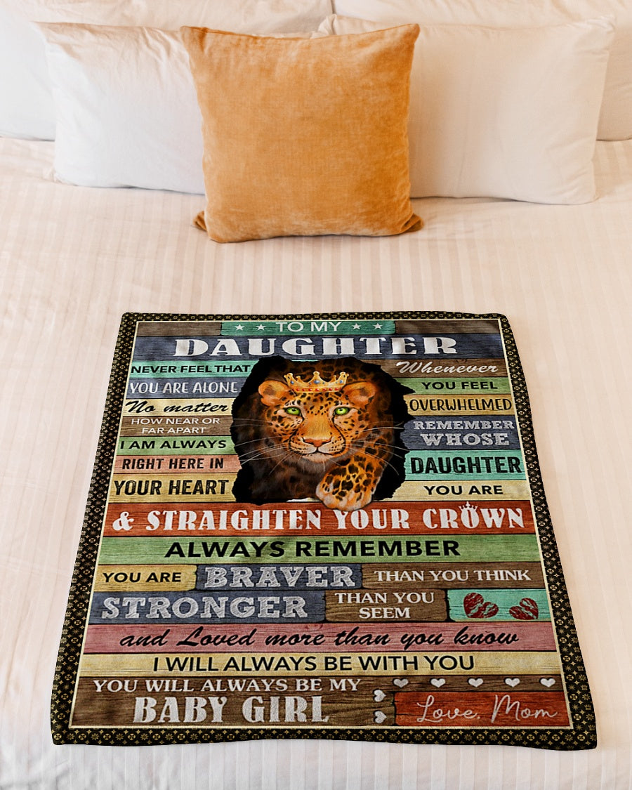 Cheetah Never Feel You Are Alone Panther Mom To Daughter Flannel Blanket For Relaxing At Home And Travel