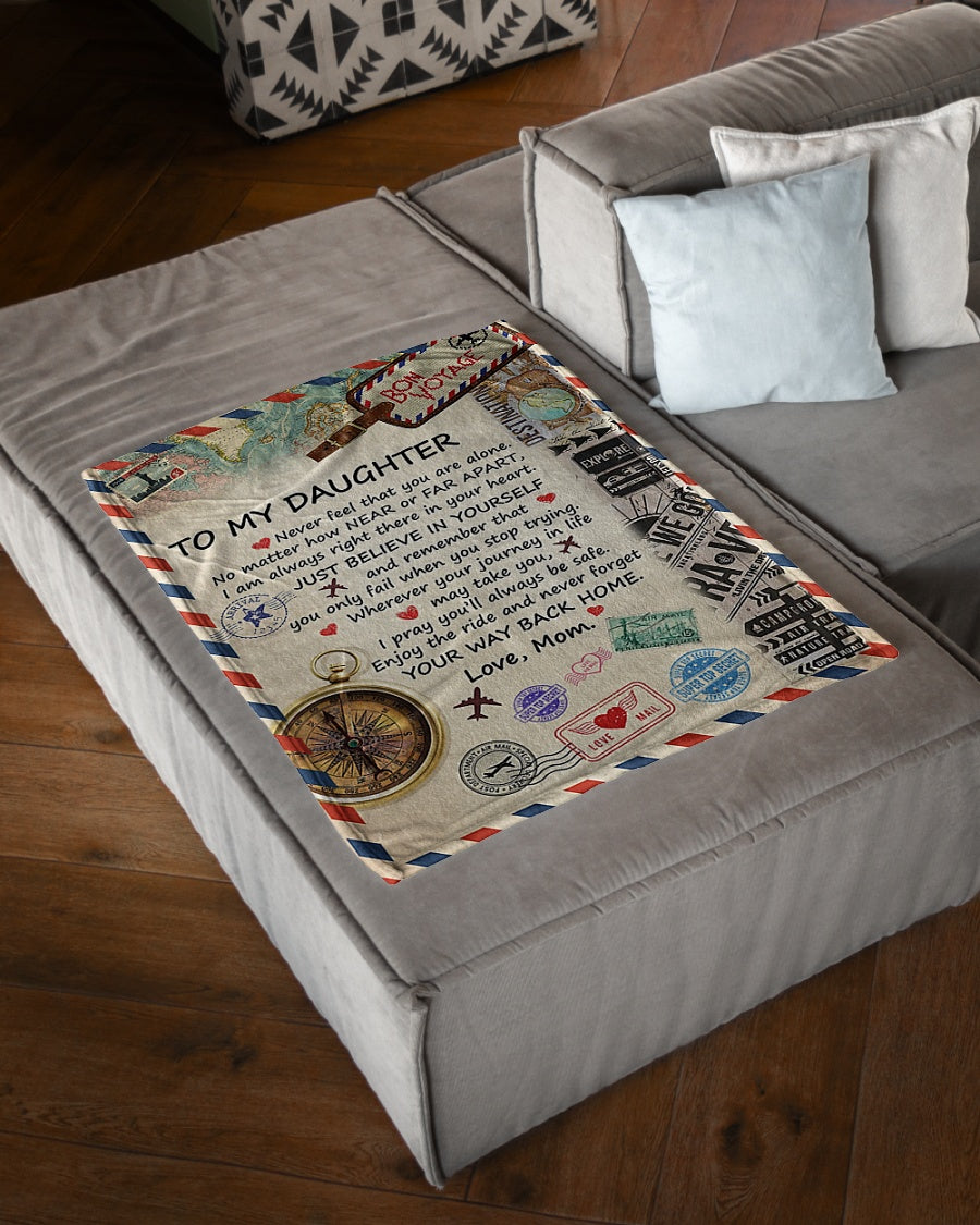 Letter Just Believe In Yourself Daughter Gift Flannel Blanket For Living Room And Bedroom Styling