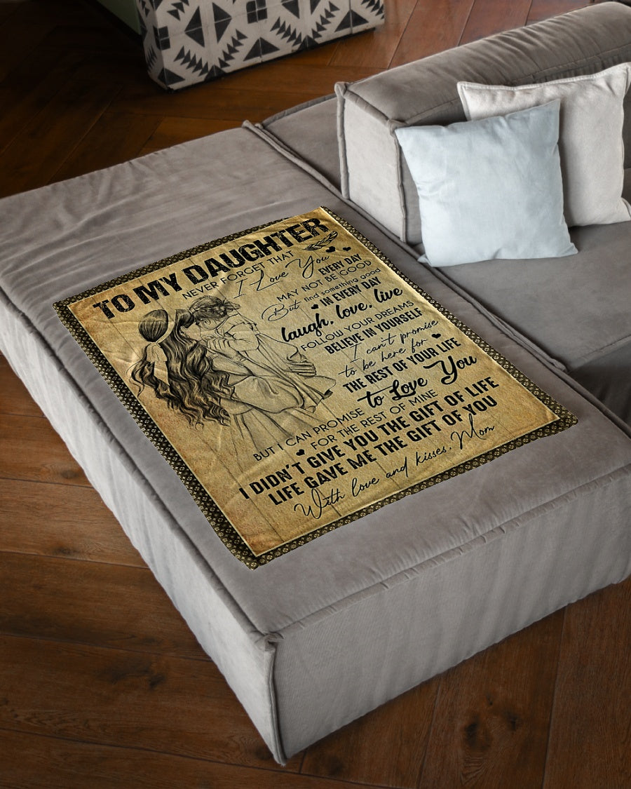 Family The Gift Of Life Daughter Gift Flannel Blanket For Living Room And Bedroom Styling