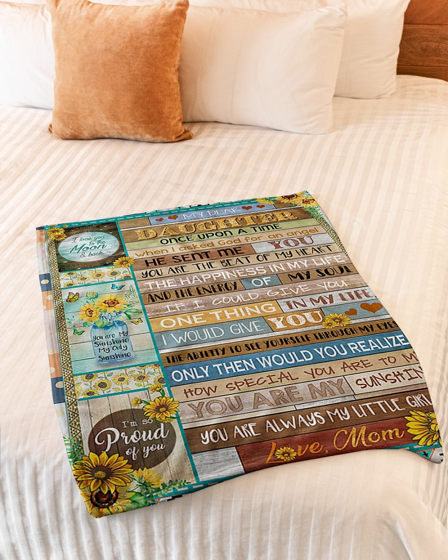 Sunflower Warm Sunshine Love Daughter Gift Flannel Blanket For Soft Bed Couch And Home Comfort