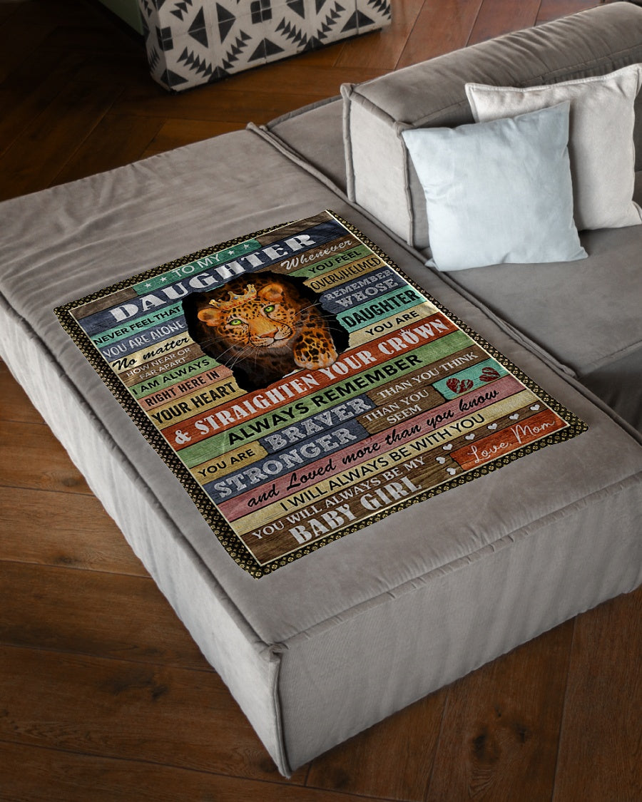 Cheetah Never Feel You Are Alone Panther Mom To Daughter Flannel Blanket For Living Room And Bedroom Styling