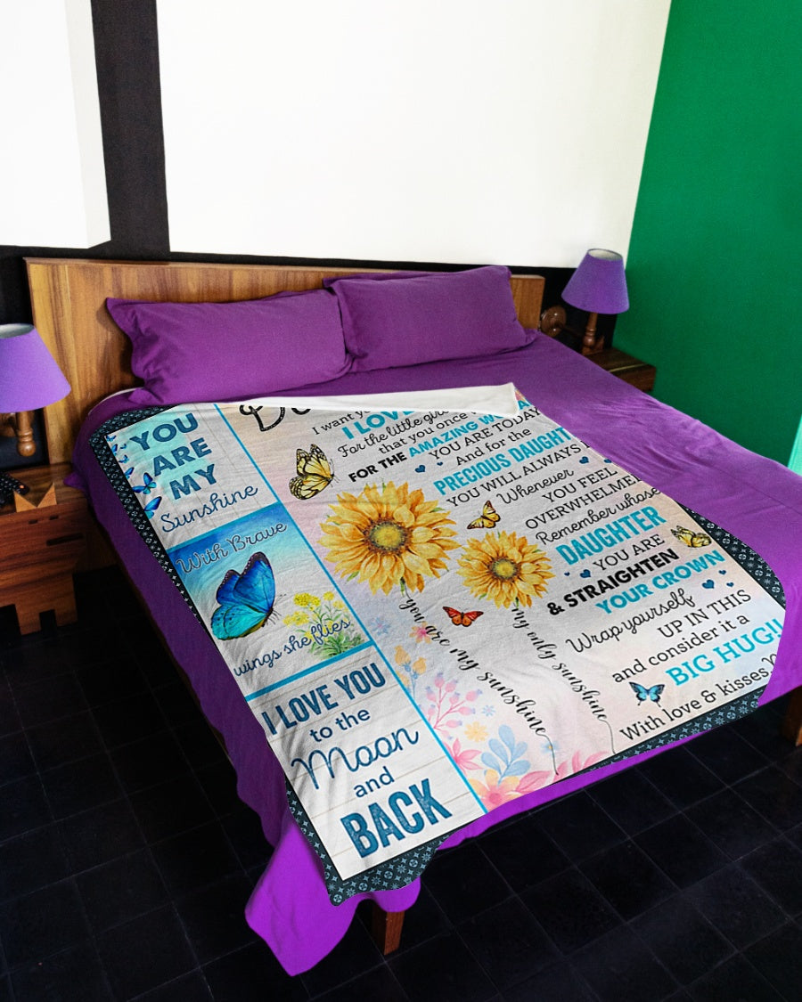 Sunflower I Want You To Know I Love You Mom To Daughter Flannel Blanket For Bed Sofa And Reading Nook Decor