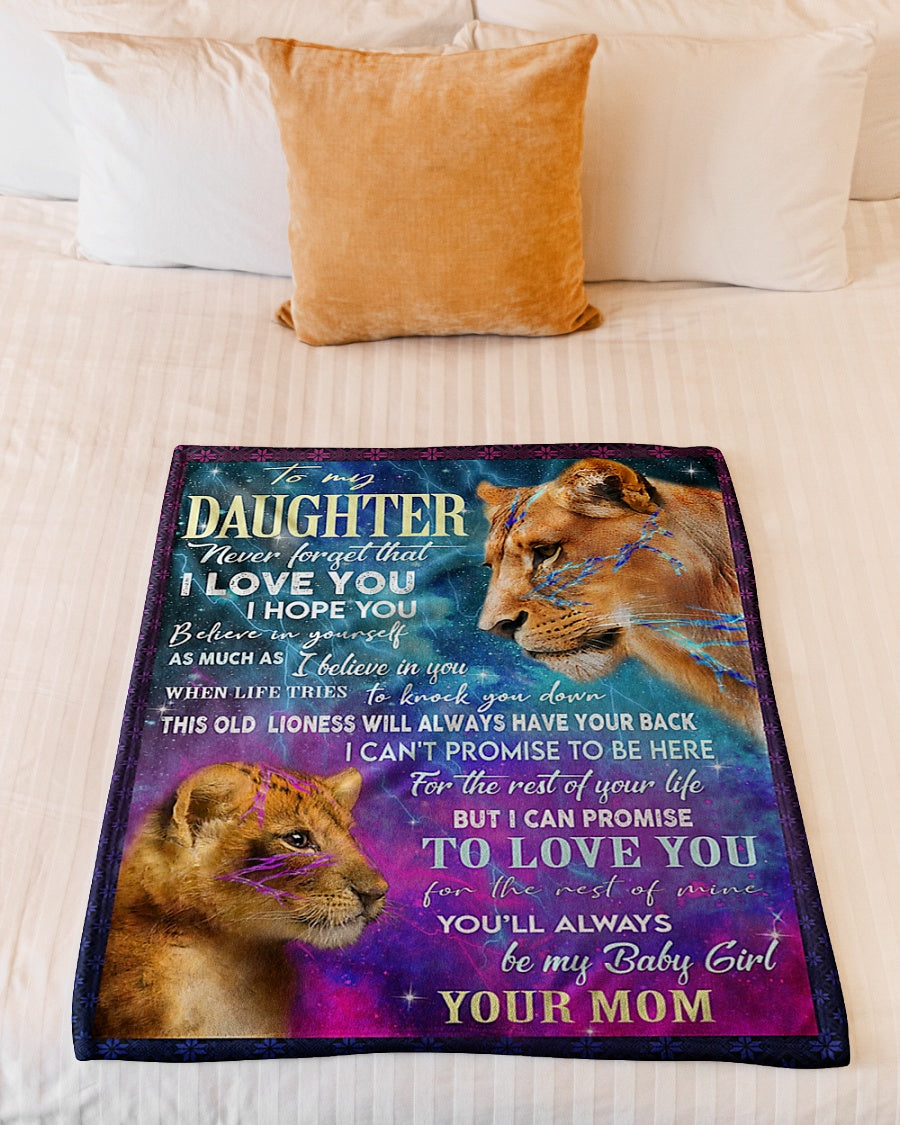 Lion Believe In Yourself Daughter Gift Flannel Blanket For Relaxing At Home And Travel