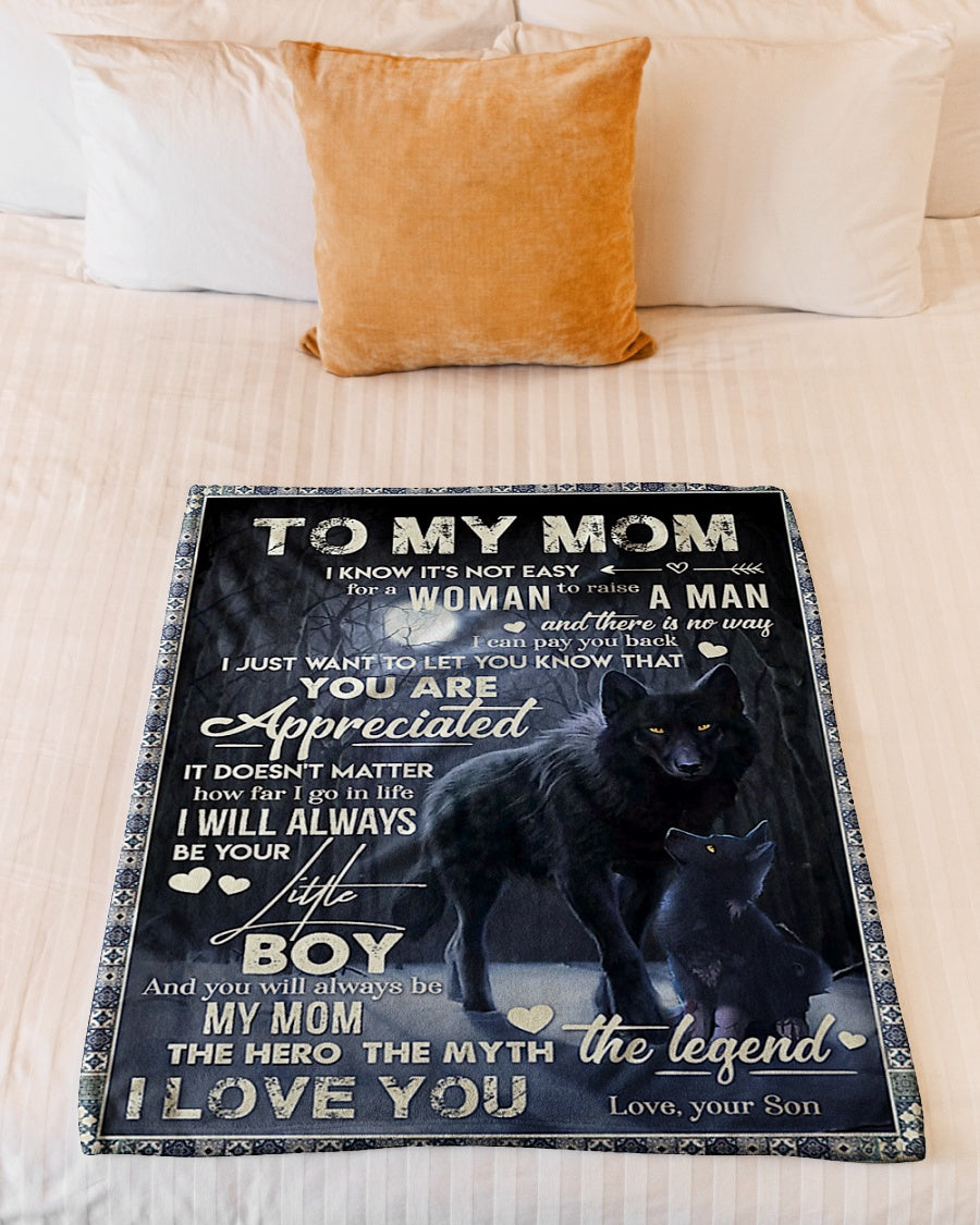 Wolf To My Mom Wolf You Are Appreciated Flannel Blanket For Relaxing At Home And Travel
