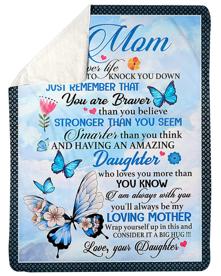 Butterfly Inspiring Family Hero Message Blue Flannel Blanket For Soft Bed Couch And Home Comfort
