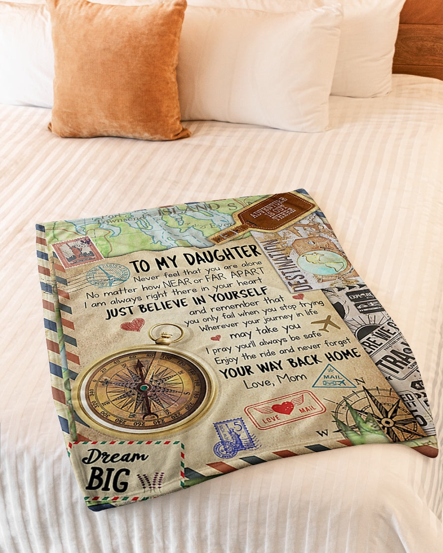 Family Love Believe In Yourself Daughter Gift Flannel Blanket For Soft Bed Couch And Home Comfort