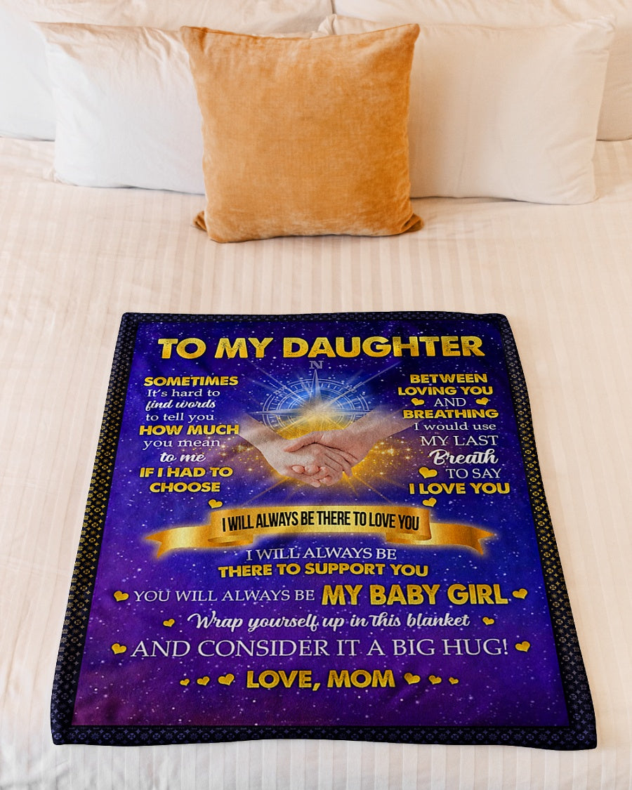 Family Big Hug Daughter Gift Flannel Blanket For Relaxing At Home And Travel