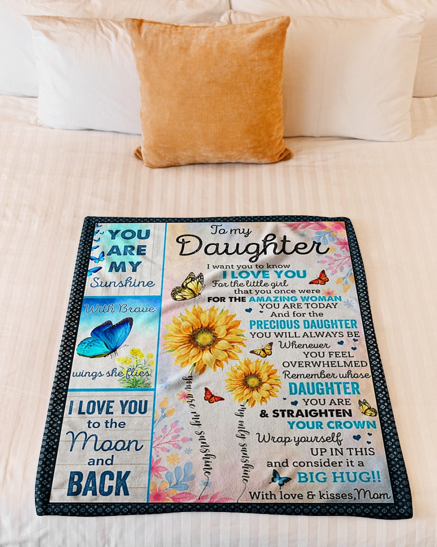 Sunflower I Want You To Know I Love You Mom To Daughter Flannel Blanket For Relaxing At Home And Travel