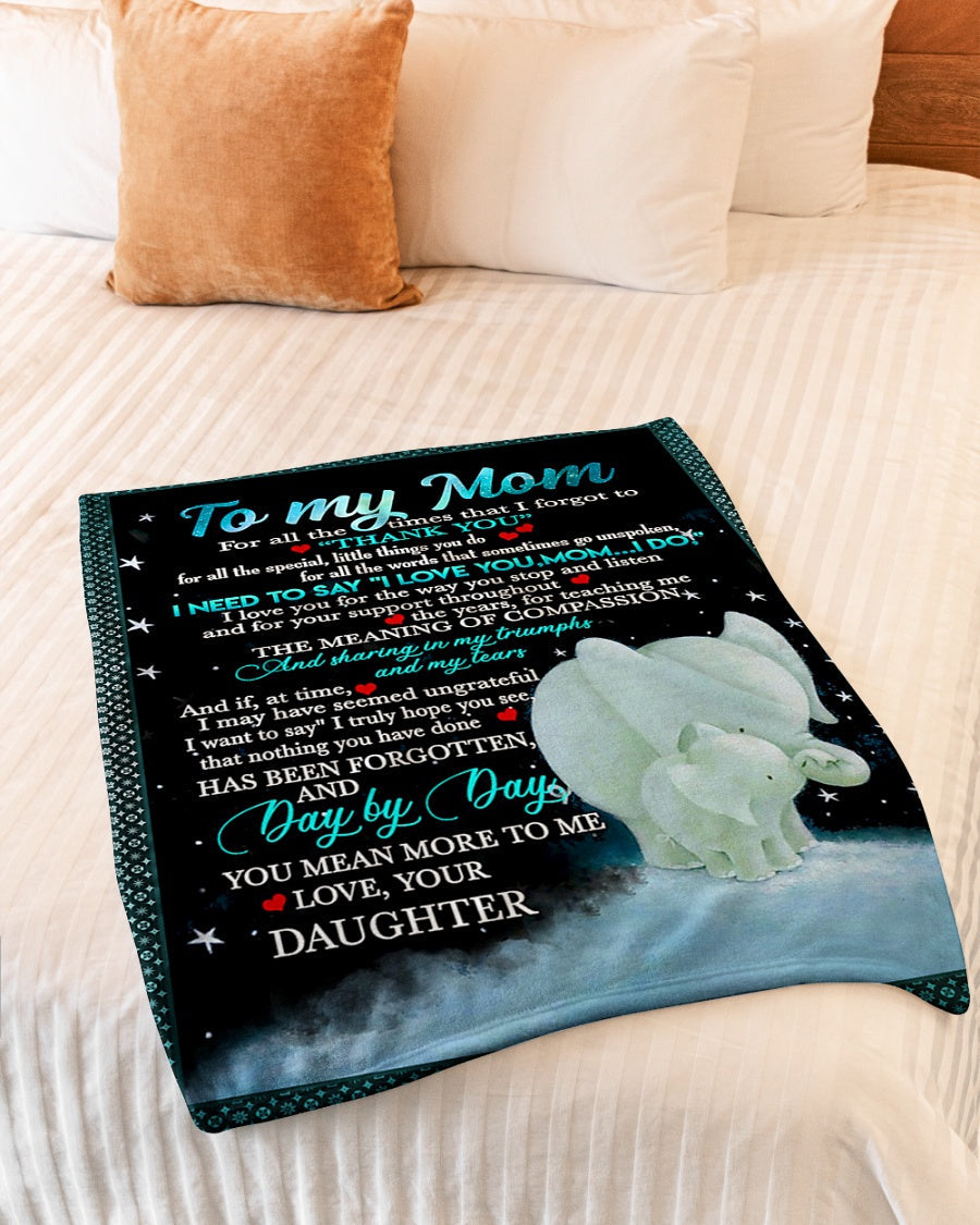 Elephant To My Mom You Are The World To Me Flannel Blanket For Soft Bed Couch And Home Comfort