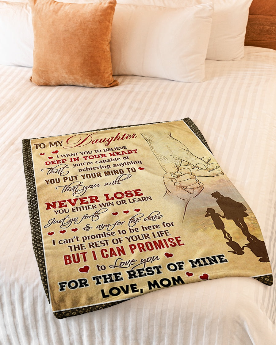 Family Deep In Your Heart Daughter Gift Flannel Blanket For Living Room And Bedroom Styling