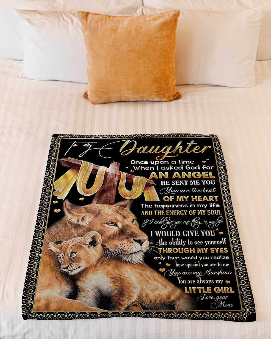 Lion Warm Sunshine Love Daughter Gift Flannel Blanket For Relaxing At Home And Travel