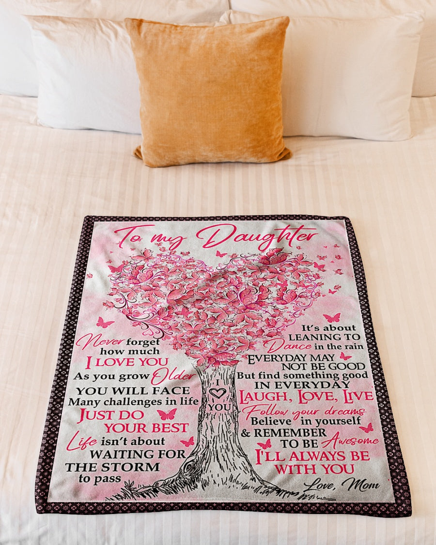 Family Love Dream Big Encouragement Daughter Gift Flannel Blanket For Relaxing At Home And Travel