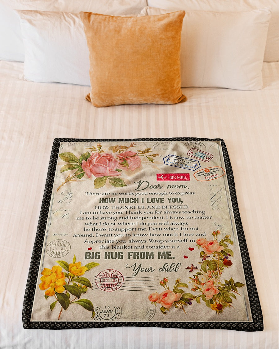 Family To My Mother For Mother Rose Letter Flannel Blanket For Relaxing At Home And Travel